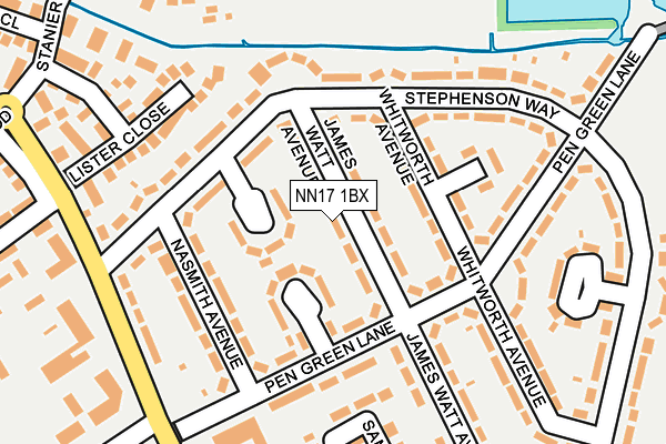 NN17 1BX map - OS OpenMap – Local (Ordnance Survey)
