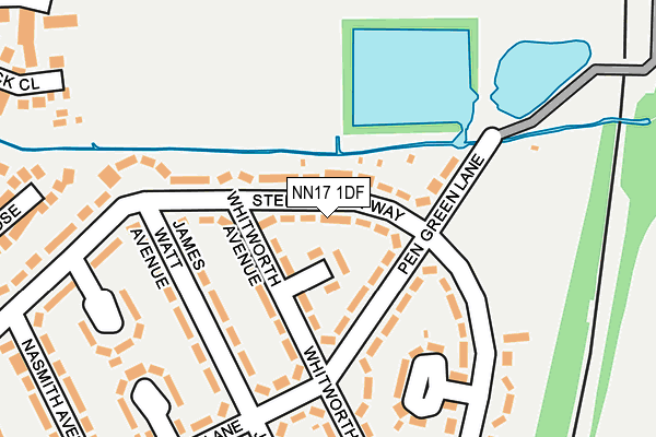 NN17 1DF map - OS OpenMap – Local (Ordnance Survey)