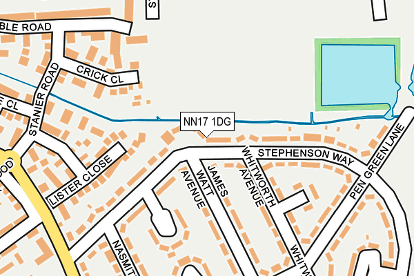 NN17 1DG map - OS OpenMap – Local (Ordnance Survey)