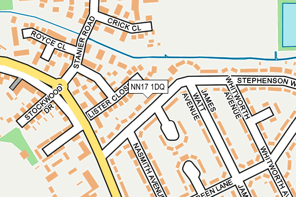 NN17 1DQ map - OS OpenMap – Local (Ordnance Survey)
