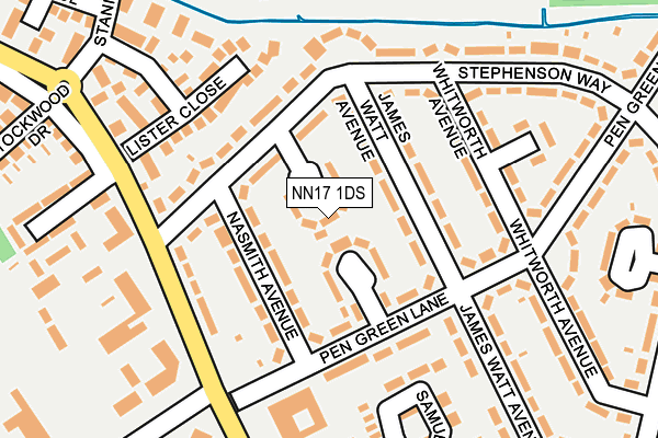 NN17 1DS map - OS OpenMap – Local (Ordnance Survey)