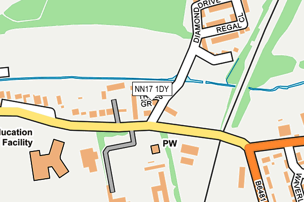 NN17 1DY map - OS OpenMap – Local (Ordnance Survey)
