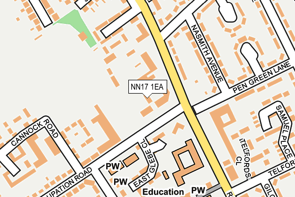 NN17 1EA map - OS OpenMap – Local (Ordnance Survey)