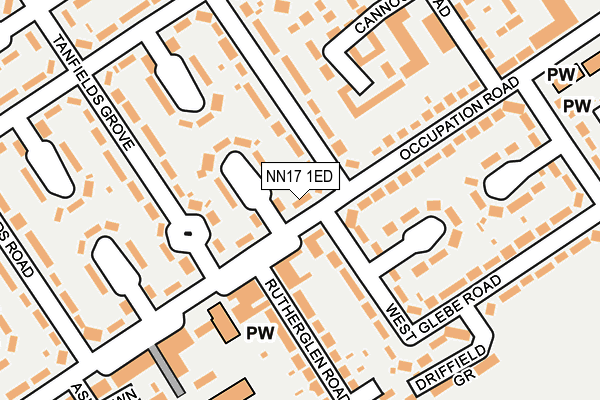 NN17 1ED map - OS OpenMap – Local (Ordnance Survey)