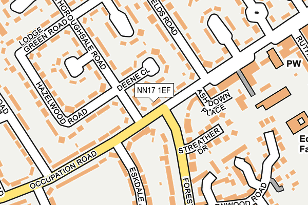 NN17 1EF map - OS OpenMap – Local (Ordnance Survey)