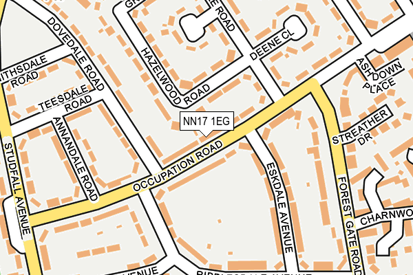 NN17 1EG map - OS OpenMap – Local (Ordnance Survey)