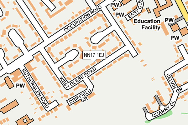 NN17 1EJ map - OS OpenMap – Local (Ordnance Survey)