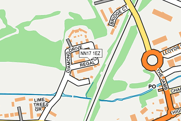 NN17 1EZ map - OS OpenMap – Local (Ordnance Survey)