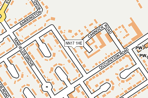NN17 1HE map - OS OpenMap – Local (Ordnance Survey)