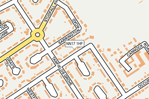 NN17 1HF map - OS OpenMap – Local (Ordnance Survey)