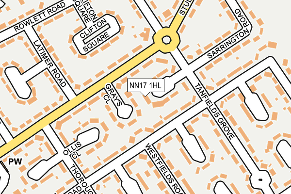 NN17 1HL map - OS OpenMap – Local (Ordnance Survey)