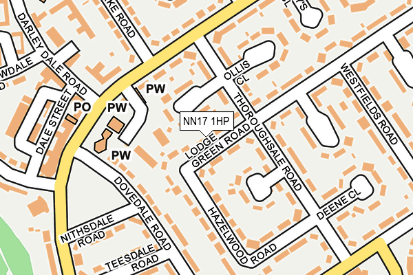 NN17 1HP map - OS OpenMap – Local (Ordnance Survey)
