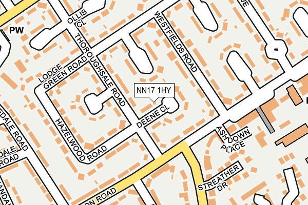NN17 1HY map - OS OpenMap – Local (Ordnance Survey)