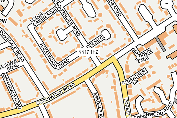 NN17 1HZ map - OS OpenMap – Local (Ordnance Survey)