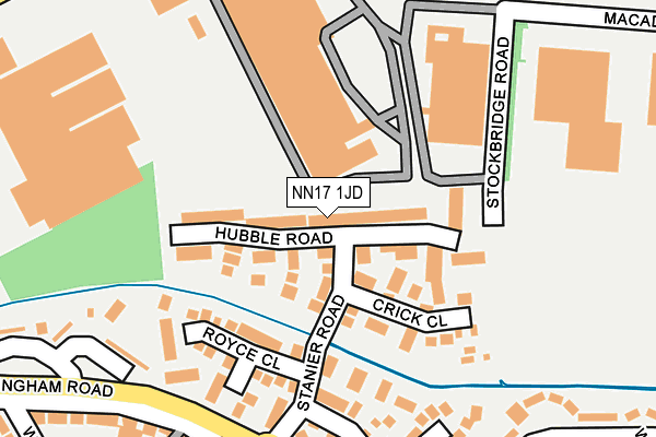 NN17 1JD map - OS OpenMap – Local (Ordnance Survey)