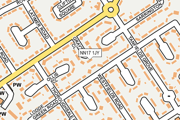 NN17 1JY map - OS OpenMap – Local (Ordnance Survey)