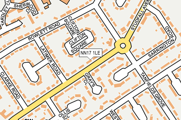NN17 1LE map - OS OpenMap – Local (Ordnance Survey)
