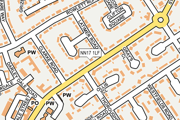 NN17 1LF map - OS OpenMap – Local (Ordnance Survey)