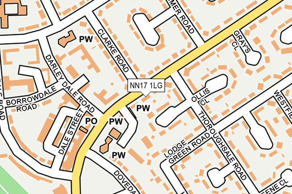 NN17 1LG map - OS OpenMap – Local (Ordnance Survey)