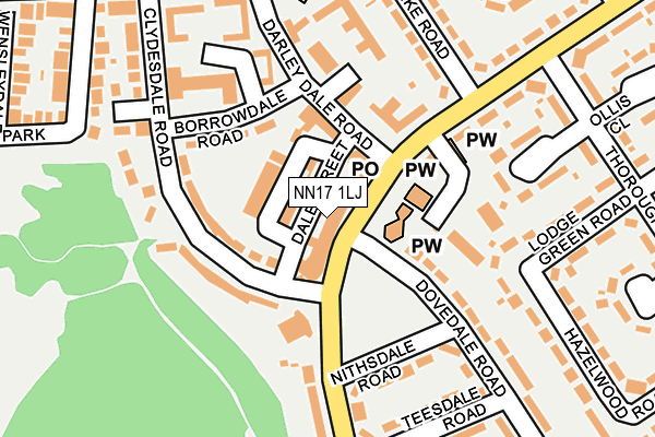 NN17 1LJ map - OS OpenMap – Local (Ordnance Survey)