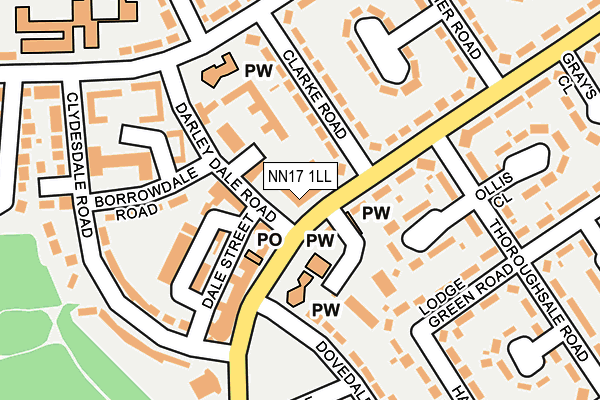 NN17 1LL map - OS OpenMap – Local (Ordnance Survey)