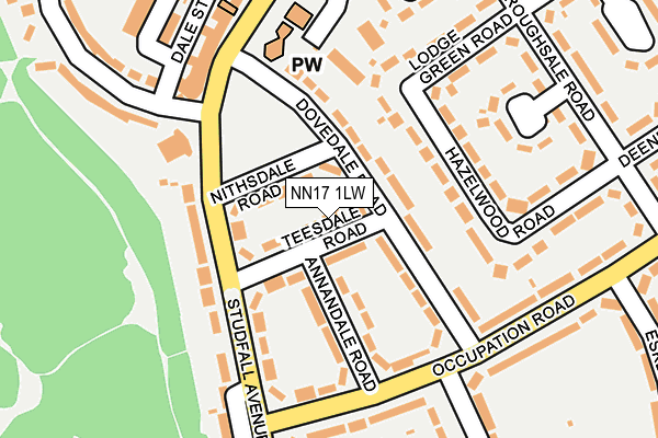 NN17 1LW map - OS OpenMap – Local (Ordnance Survey)