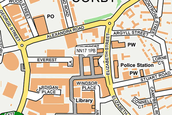NN17 1PB map - OS OpenMap – Local (Ordnance Survey)