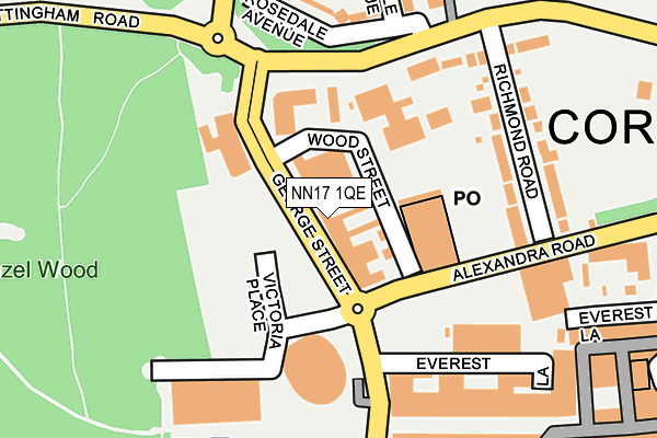 NN17 1QE map - OS OpenMap – Local (Ordnance Survey)