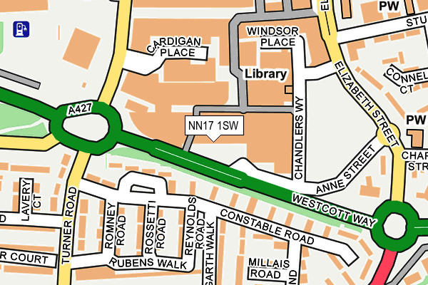 NN17 1SW map - OS OpenMap – Local (Ordnance Survey)