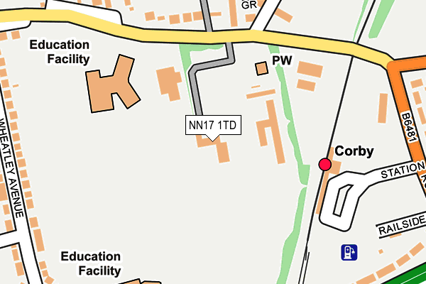 NN17 1TD map - OS OpenMap – Local (Ordnance Survey)