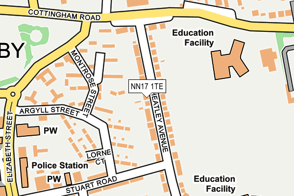 NN17 1TE map - OS OpenMap – Local (Ordnance Survey)