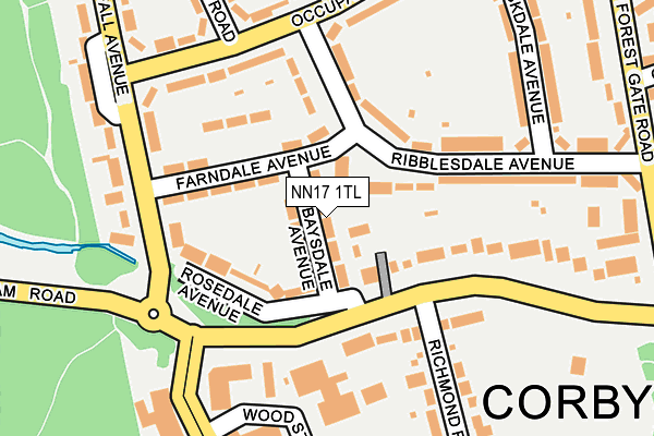 NN17 1TL map - OS OpenMap – Local (Ordnance Survey)