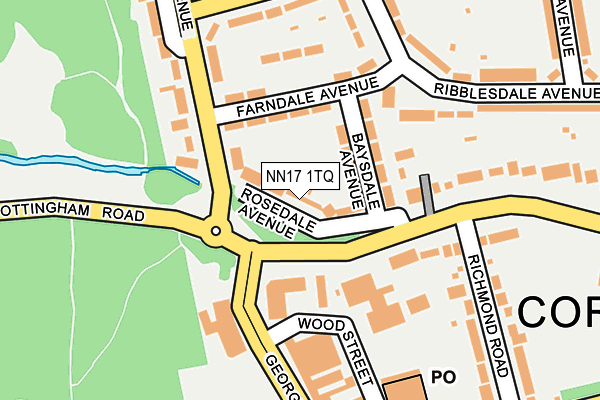 NN17 1TQ map - OS OpenMap – Local (Ordnance Survey)