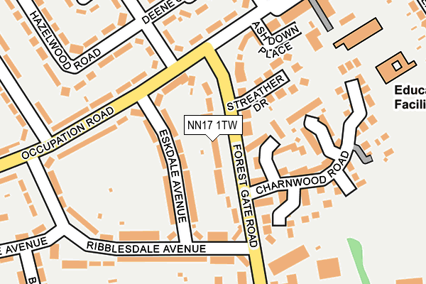 NN17 1TW map - OS OpenMap – Local (Ordnance Survey)