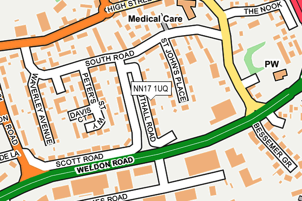NN17 1UQ map - OS OpenMap – Local (Ordnance Survey)