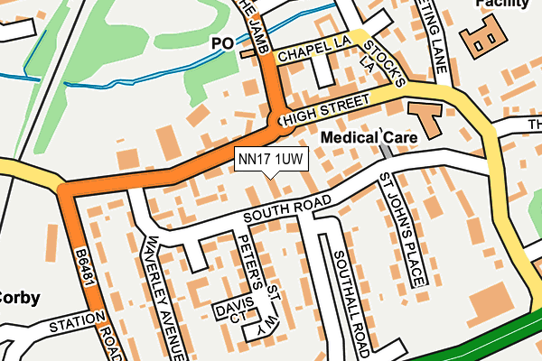 NN17 1UW map - OS OpenMap – Local (Ordnance Survey)
