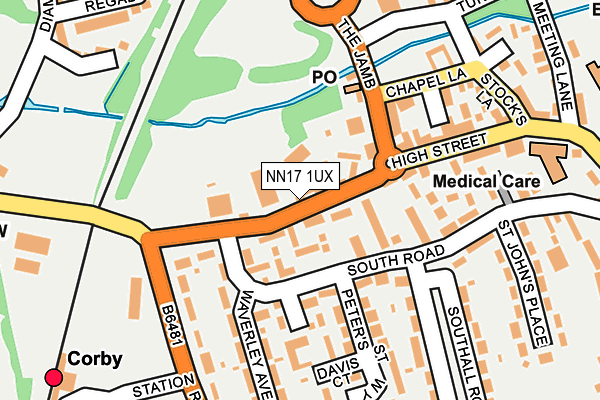 NN17 1UX map - OS OpenMap – Local (Ordnance Survey)
