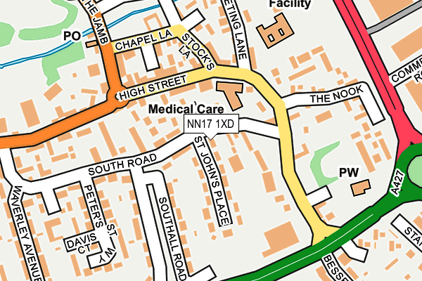 NN17 1XD map - OS OpenMap – Local (Ordnance Survey)