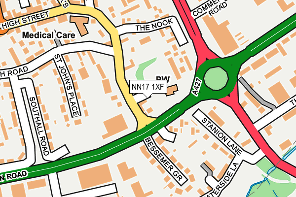 NN17 1XF map - OS OpenMap – Local (Ordnance Survey)
