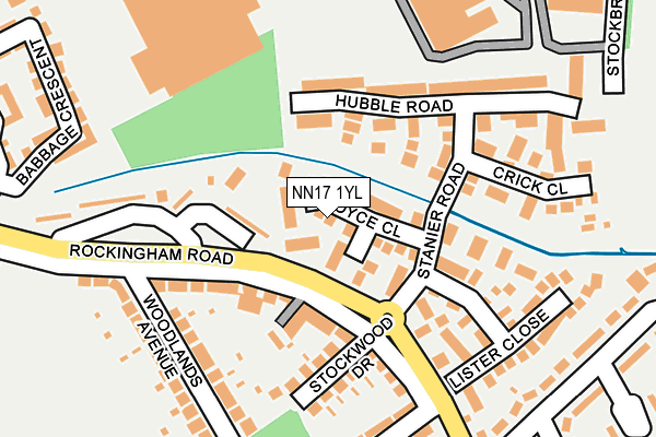 NN17 1YL map - OS OpenMap – Local (Ordnance Survey)