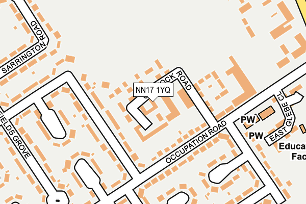 NN17 1YQ map - OS OpenMap – Local (Ordnance Survey)