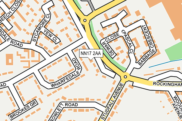 NN17 2AA map - OS OpenMap – Local (Ordnance Survey)
