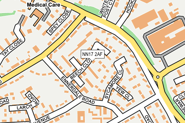 NN17 2AF map - OS OpenMap – Local (Ordnance Survey)