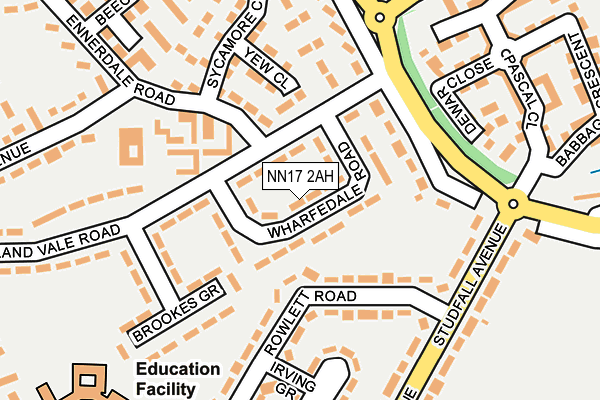 NN17 2AH map - OS OpenMap – Local (Ordnance Survey)