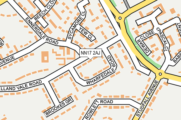 NN17 2AJ map - OS OpenMap – Local (Ordnance Survey)