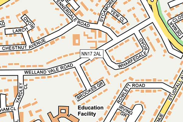 NN17 2AL map - OS OpenMap – Local (Ordnance Survey)