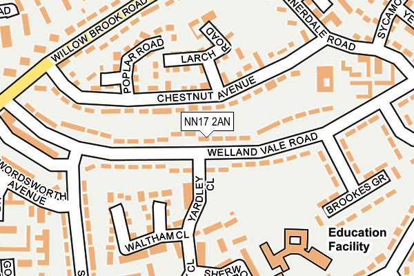 NN17 2AN map - OS OpenMap – Local (Ordnance Survey)