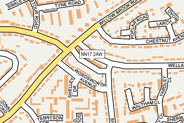 NN17 2AW map - OS OpenMap – Local (Ordnance Survey)