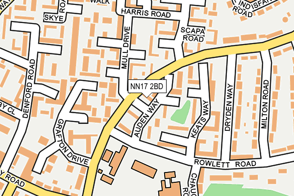 NN17 2BD map - OS OpenMap – Local (Ordnance Survey)