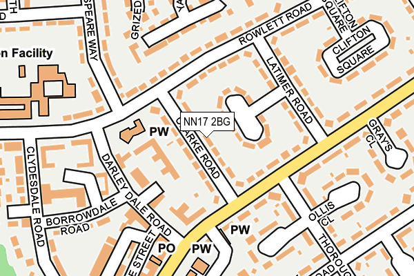 NN17 2BG map - OS OpenMap – Local (Ordnance Survey)